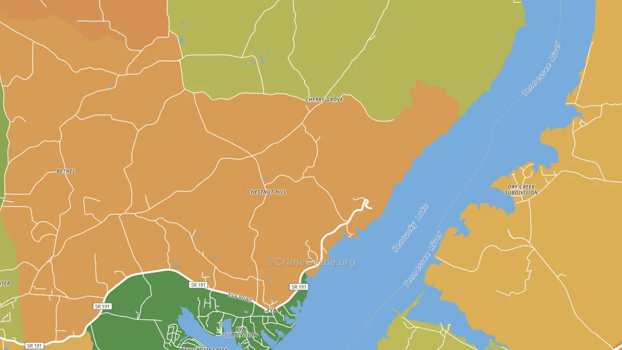 Eva, TN Map of Drug-Related Crime Rates