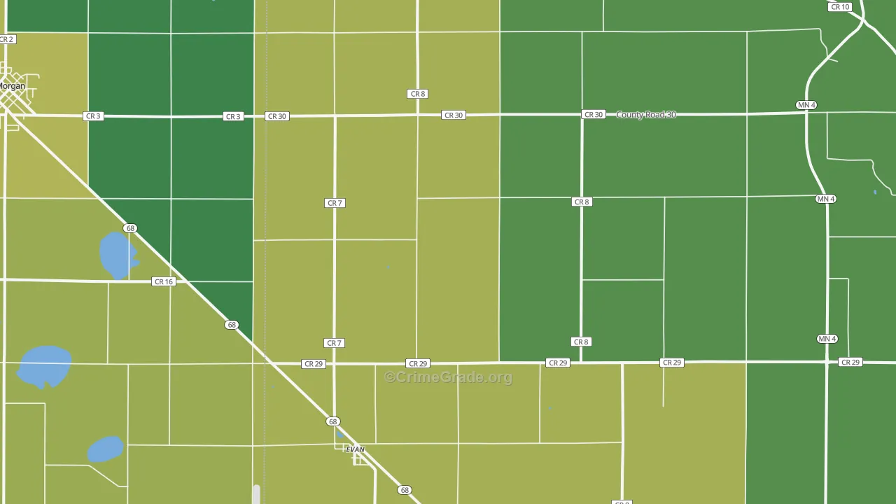 Evan, MN Map of Drug-Related Crime Rates