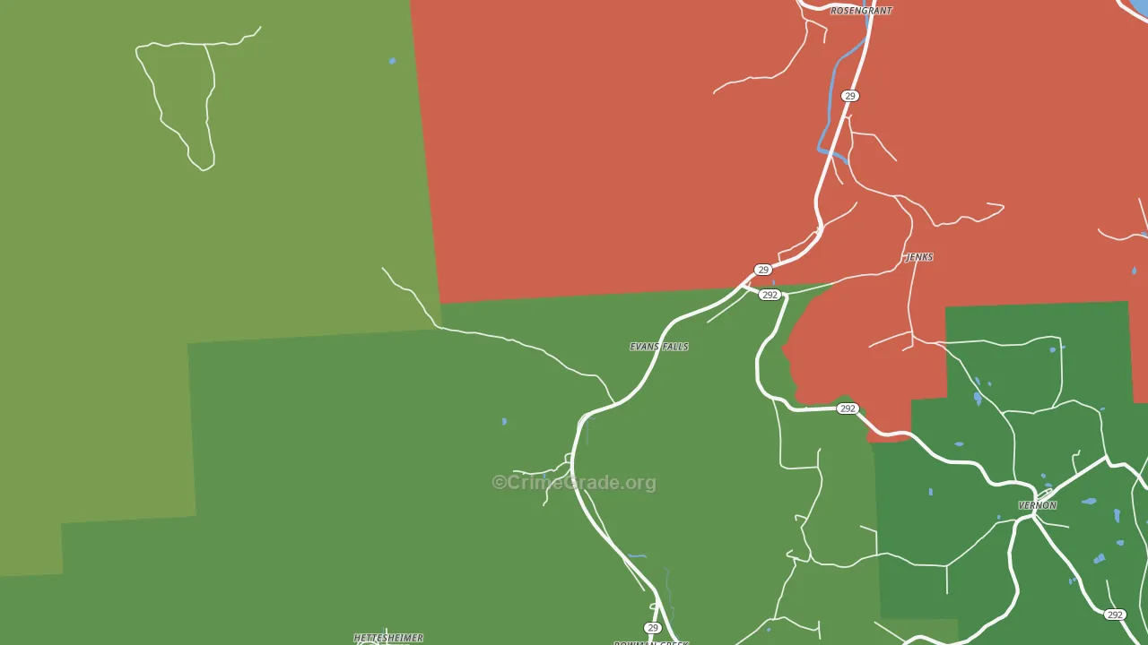 Evans Falls, PA Map of Drug-Related Crime Rates