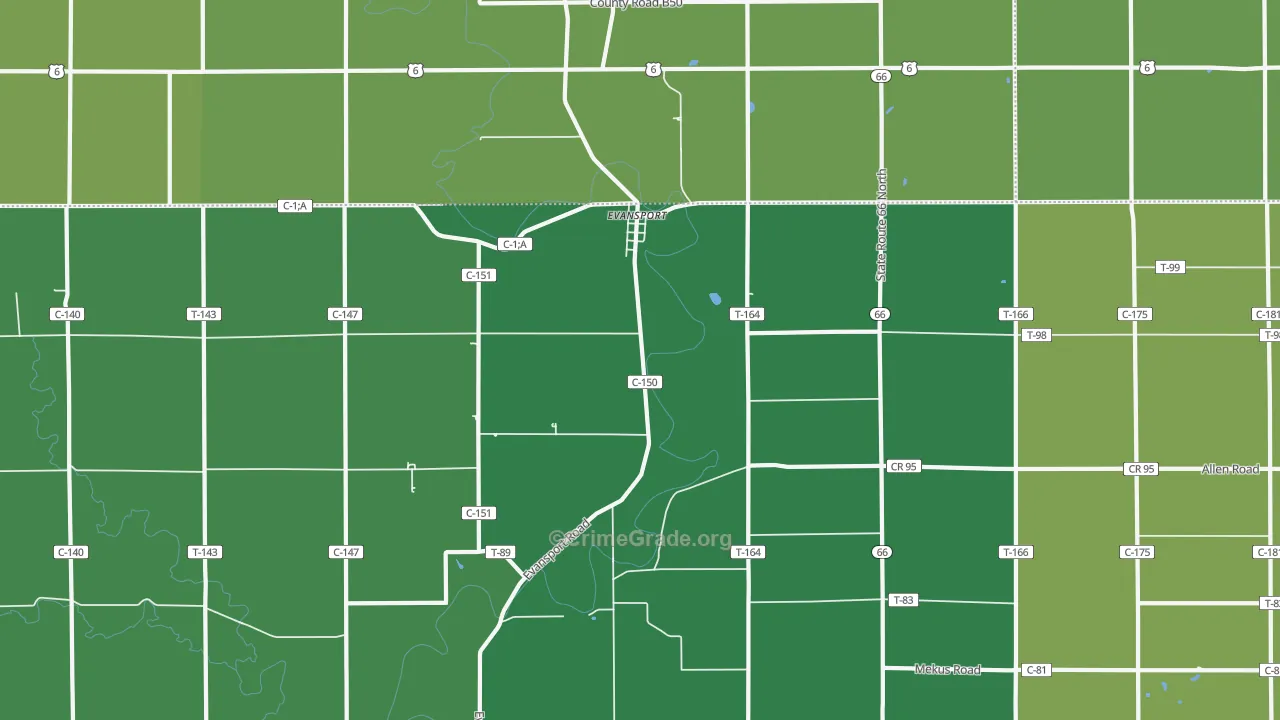 Evansport, OH Map of Drug-Related Crime Rates