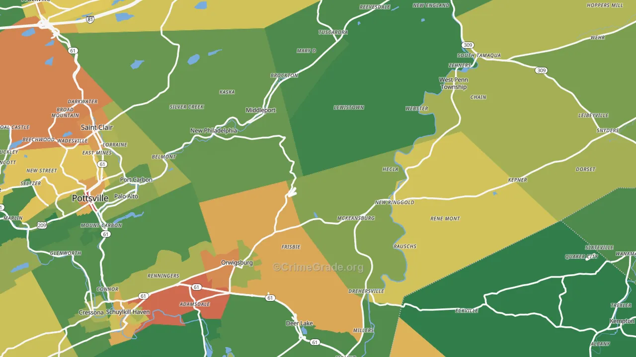 Evansville, PA Map of Drug-Related Crime Rates