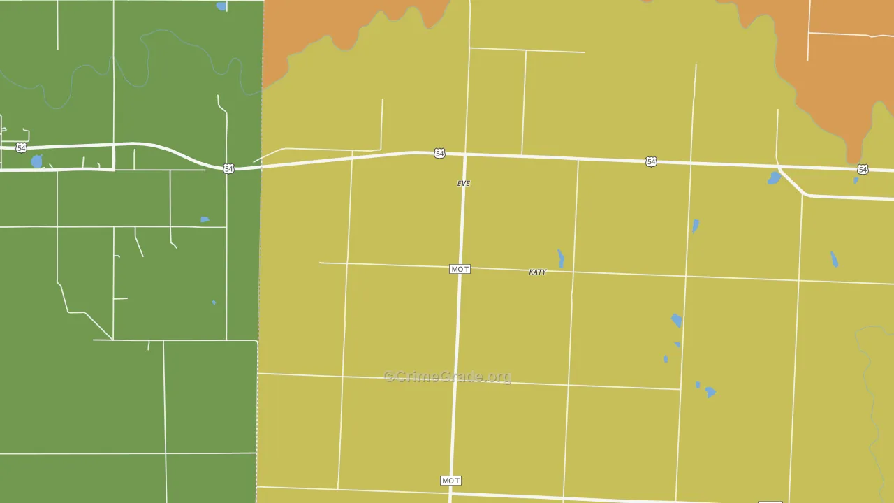 Eve, MO Map of Drug-Related Crime Rates