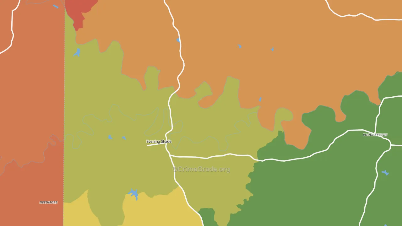 Evening Shade, AR Map of Drug-Related Crime Rates