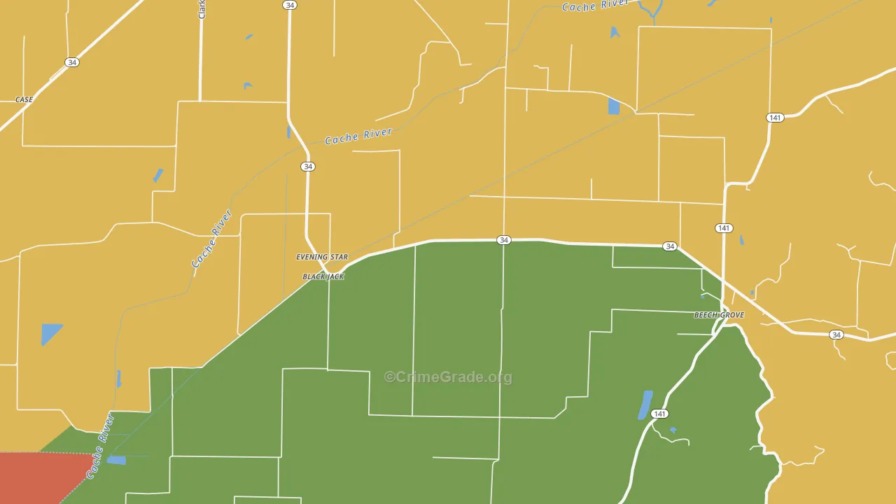 Evening Star, AR Map of Drug-Related Crime Rates
