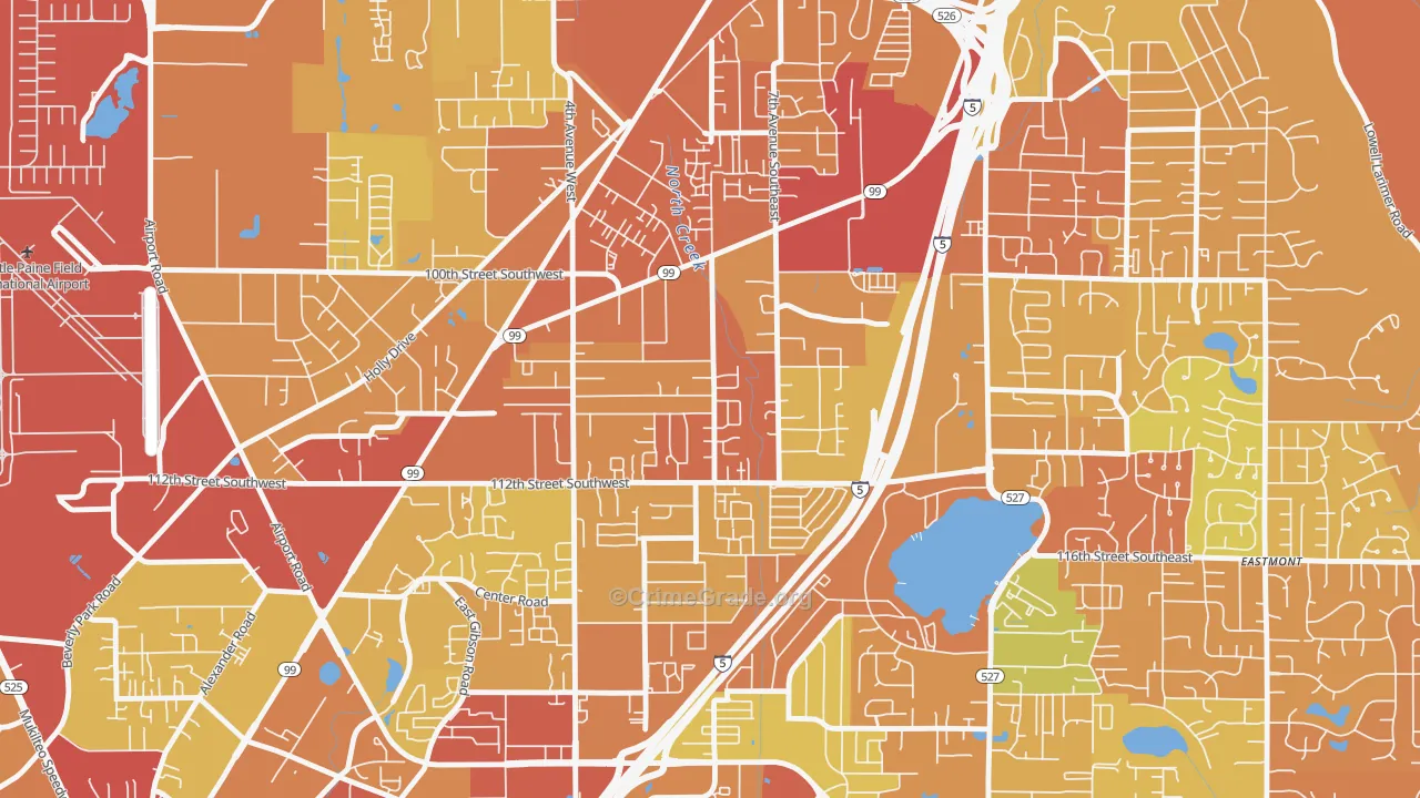 Everett Mall South, Everett, WA Map of Drug-Related Crime Rates
