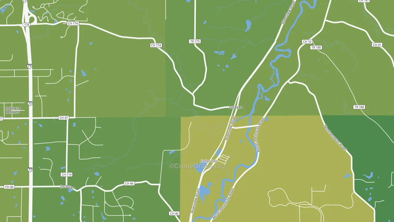 Everett, OH Map of Drug-Related Crime Rates