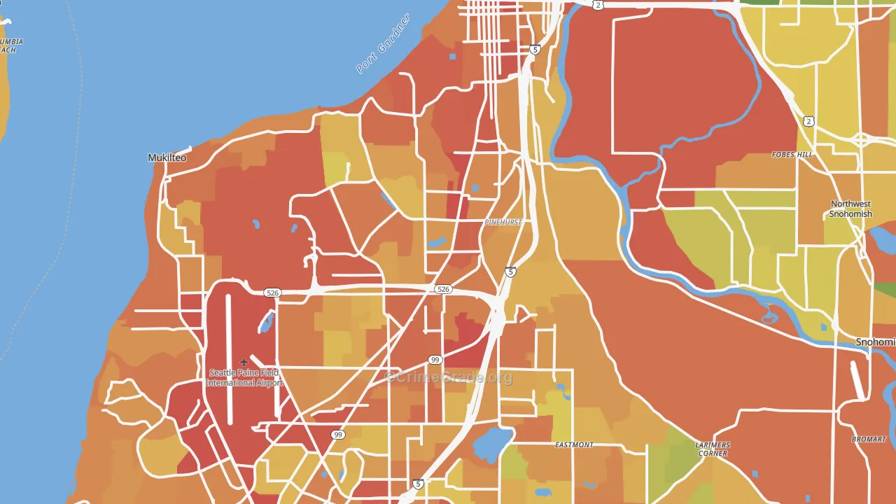 Everett, WA Map of Drug-Related Crime Rates