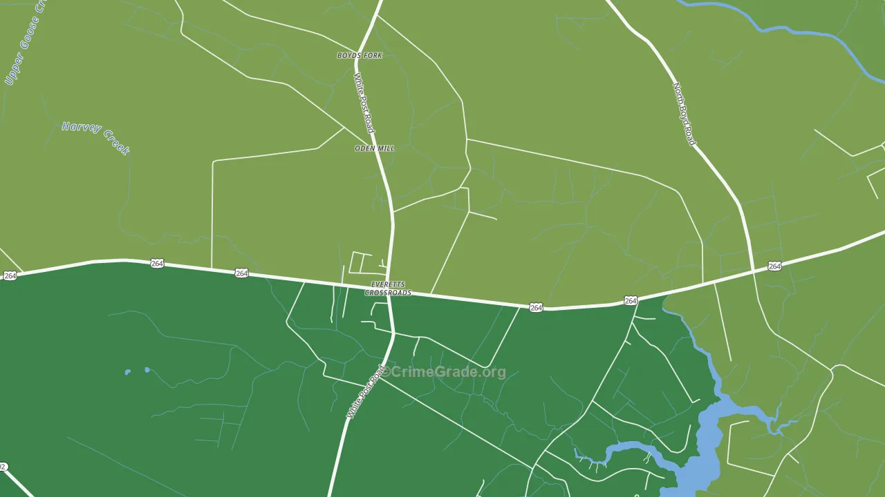 Everetts Crossroads, NC Map of Drug-Related Crime Rates