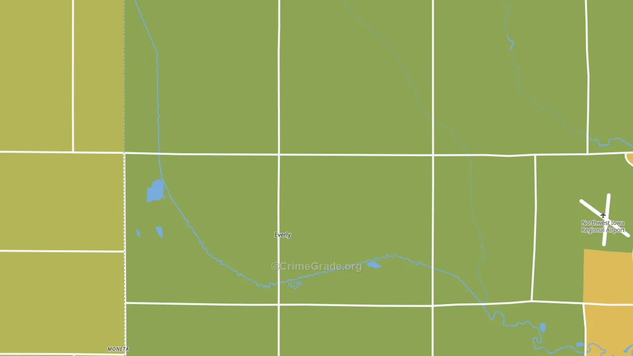 Everly, IA Map of Drug-Related Crime Rates