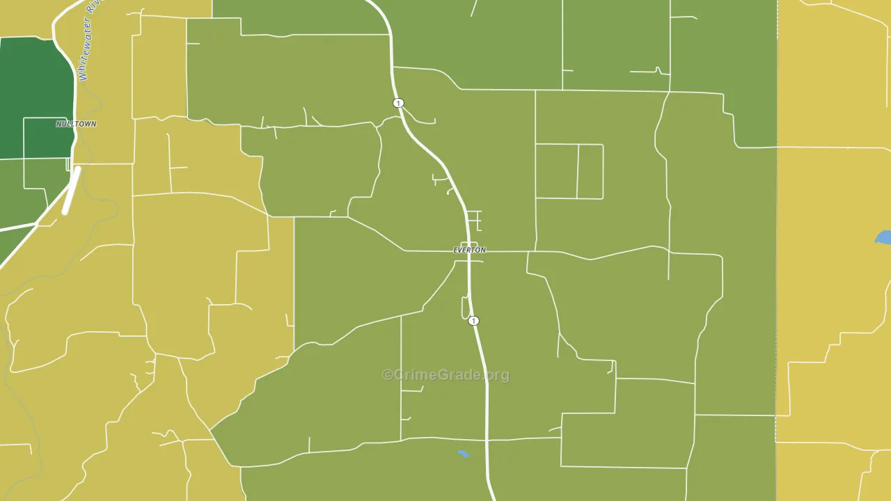 Everton, IN Map of Drug-Related Crime Rates