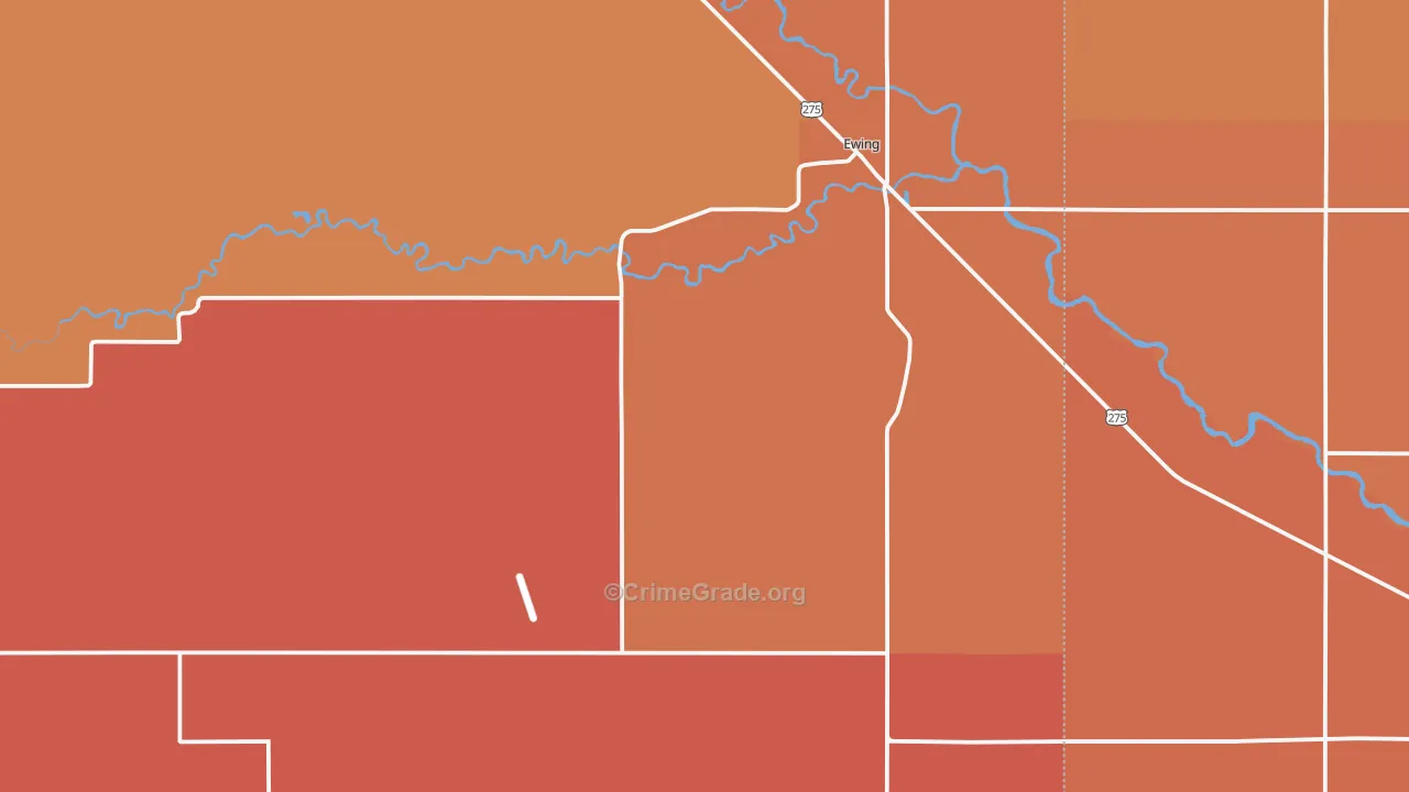 Ewing, NE Map of Drug-Related Crime Rates