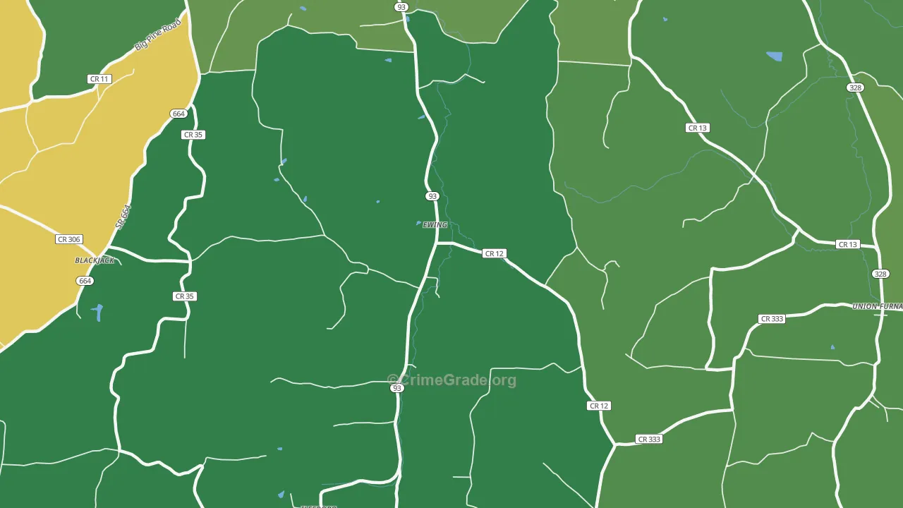 Ewing, OH Map of Drug-Related Crime Rates
