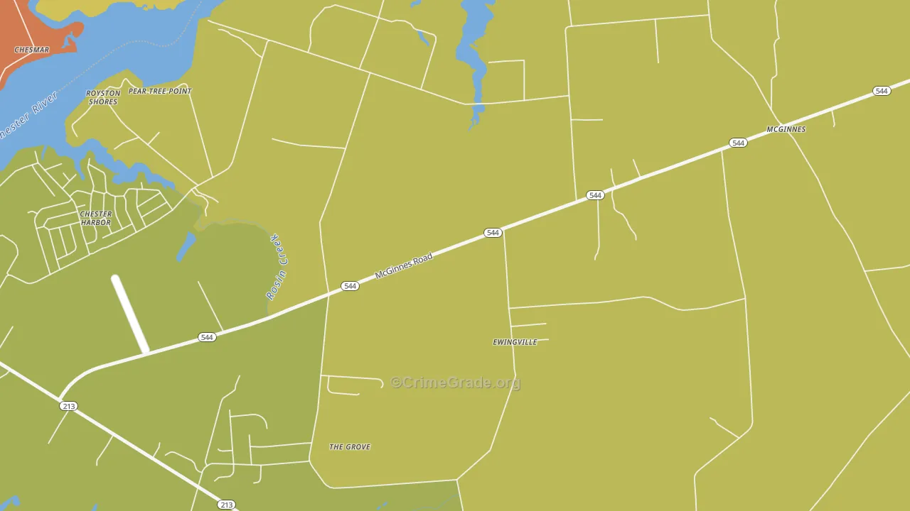 Ewingville, MD Map of Drug-Related Crime Rates