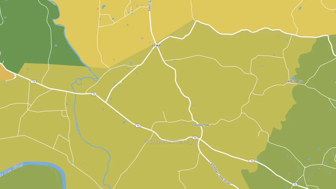 Ex-Way, NC Map of Drug-Related Crime Rates