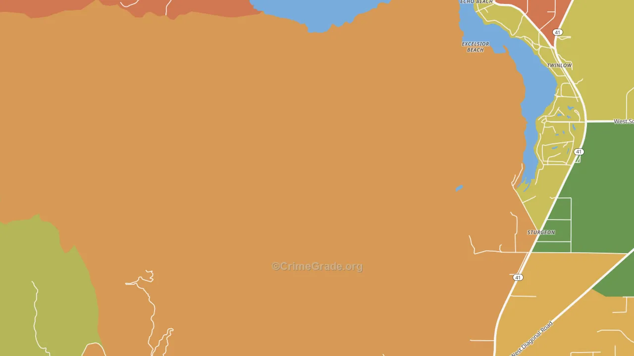 Excelsior Beach, ID Map of Drug-Related Crime Rates