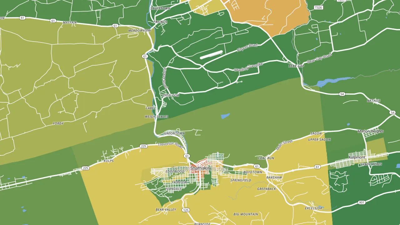 Excelsior, PA Map of Drug-Related Crime Rates