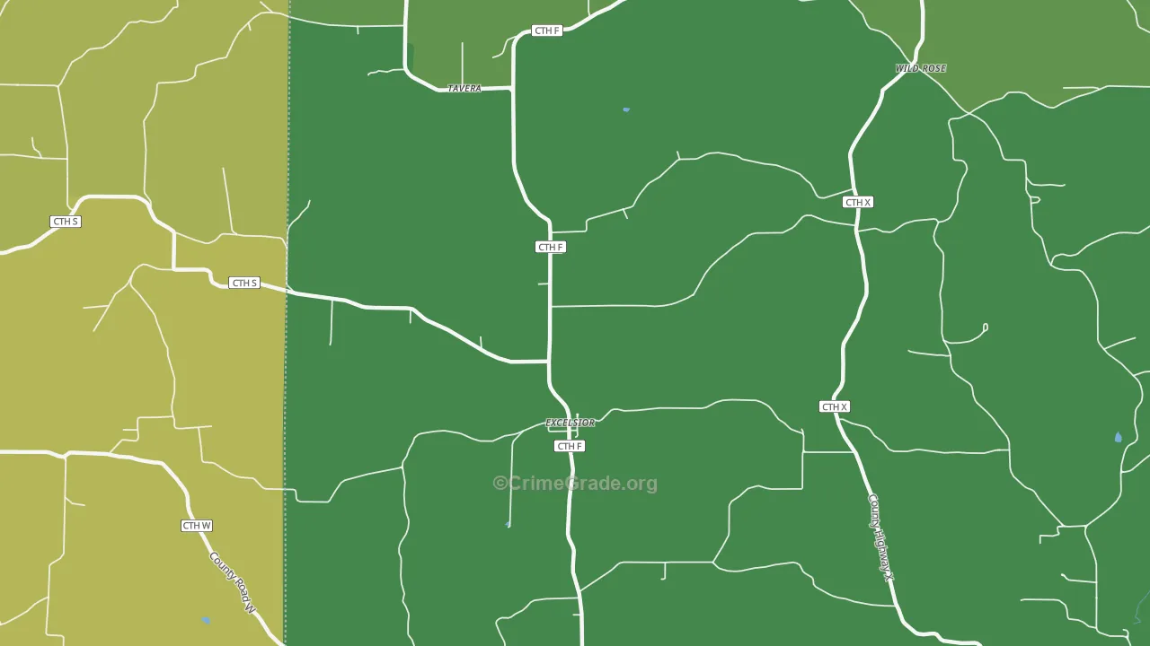 Excelsior, WI Map of Drug-Related Crime Rates