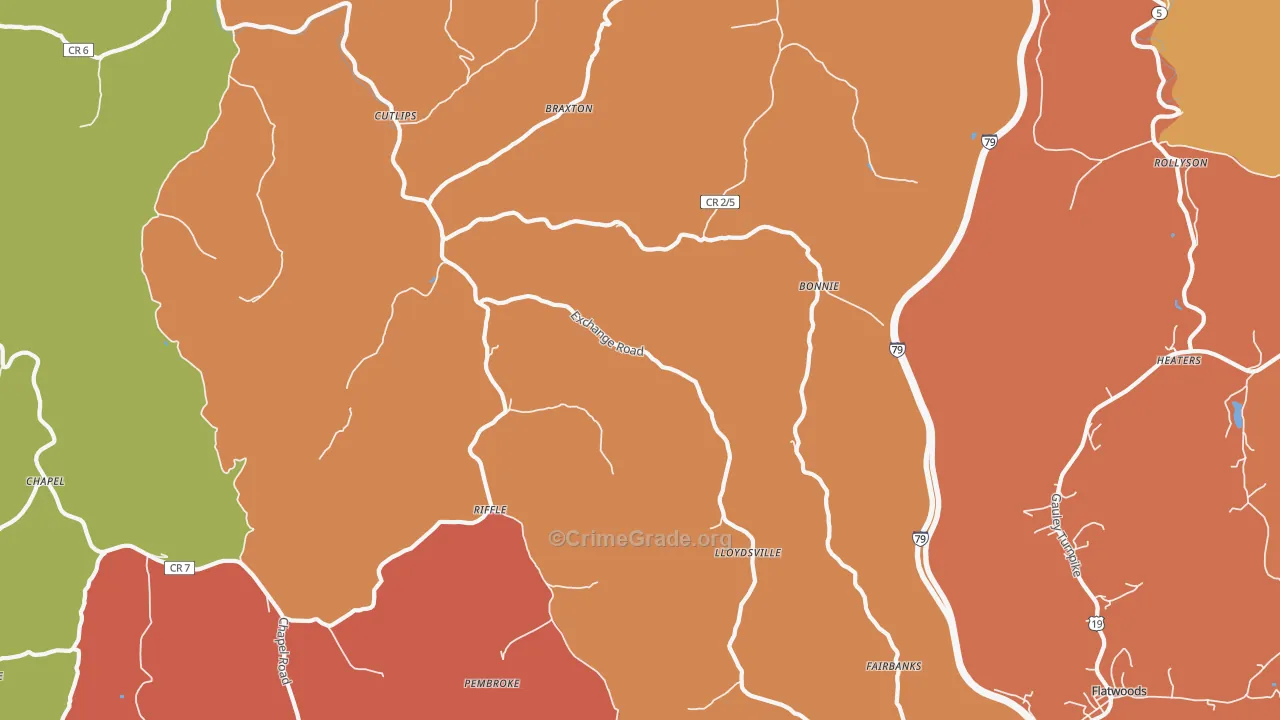 Exchange, WV Map of Drug-Related Crime Rates