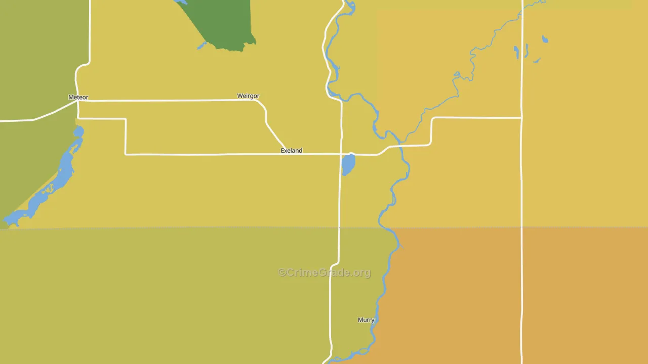 Exeland, WI Map of Drug-Related Crime Rates