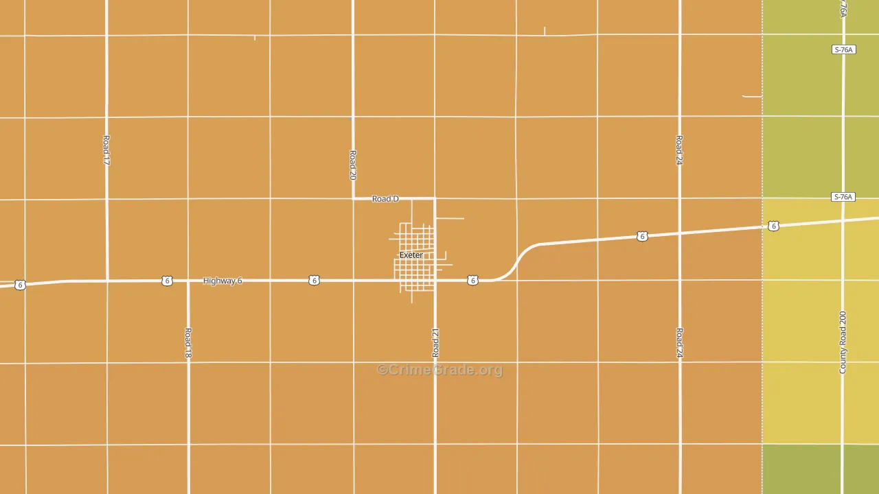 Exeter, NE Map of Drug-Related Crime Rates