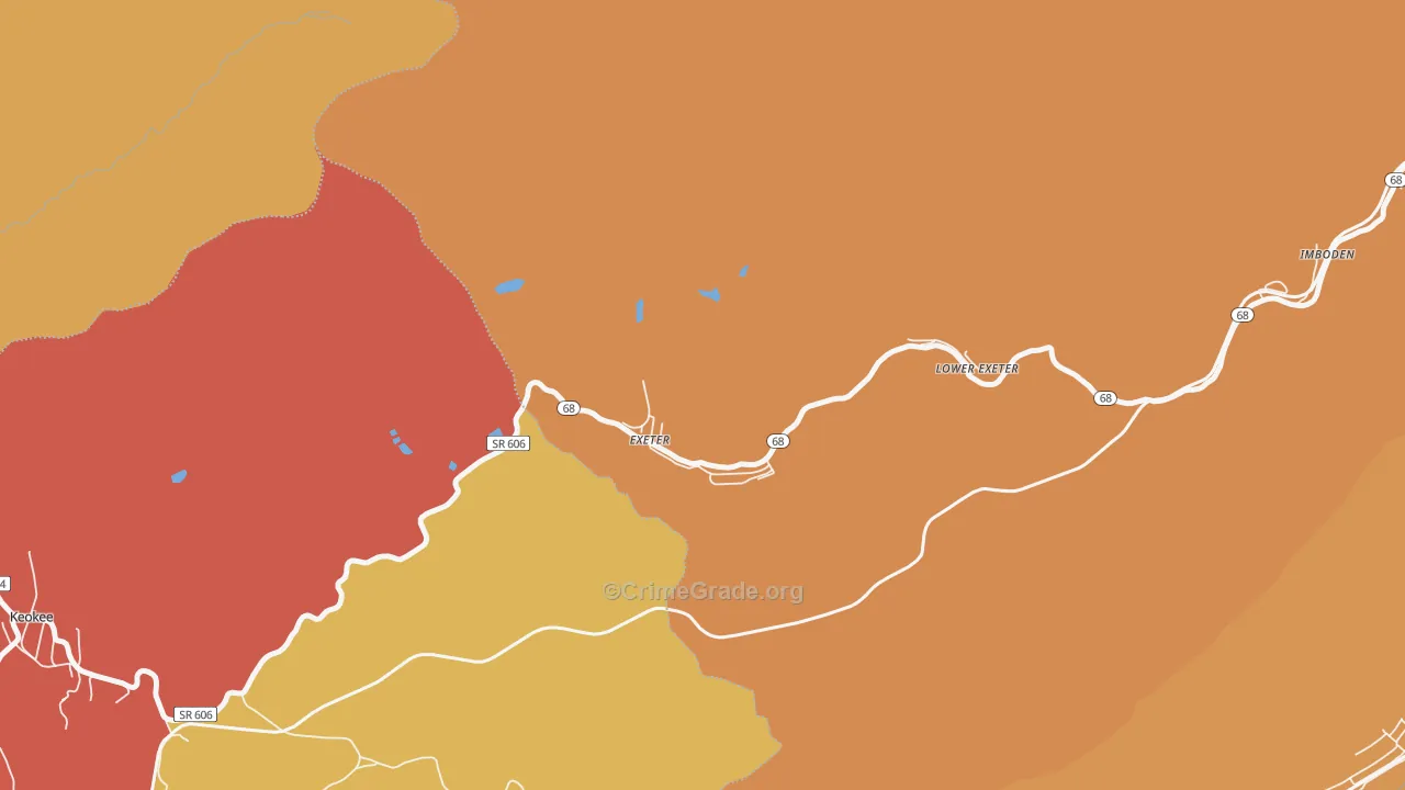 Exeter, VA Map of Drug-Related Crime Rates