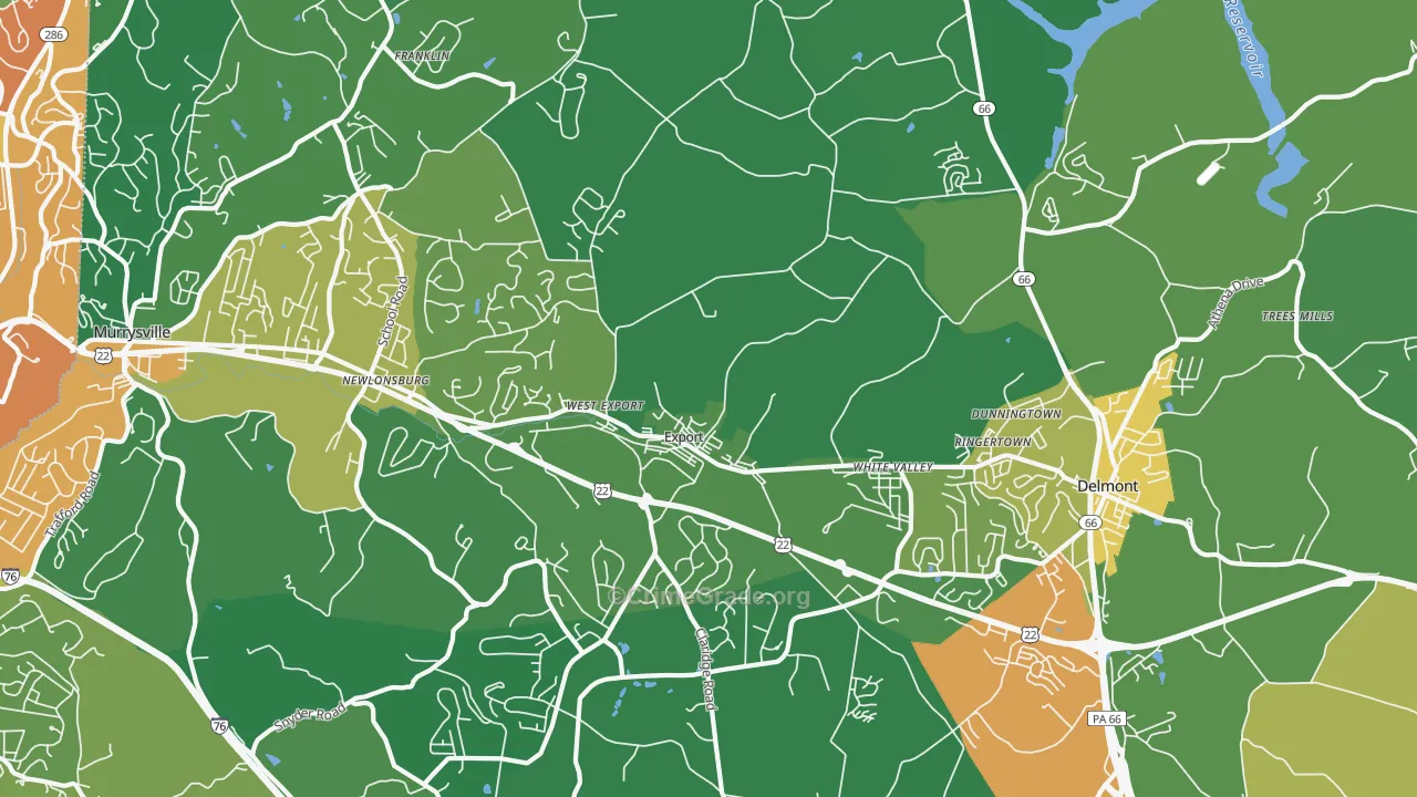 Export, PA Map of Drug-Related Crime Rates