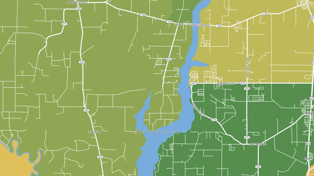Extension, LA Map of Drug-Related Crime Rates