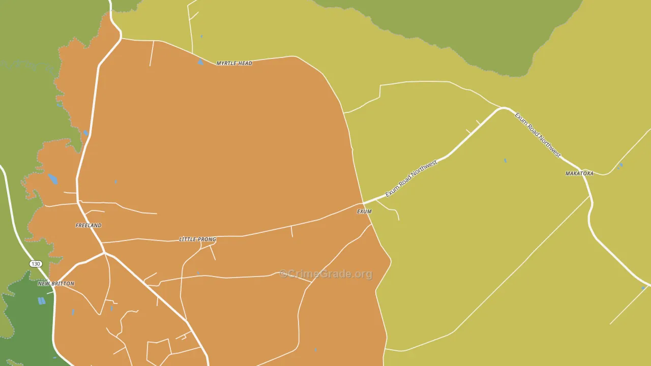 Exum, NC Map of Drug-Related Crime Rates