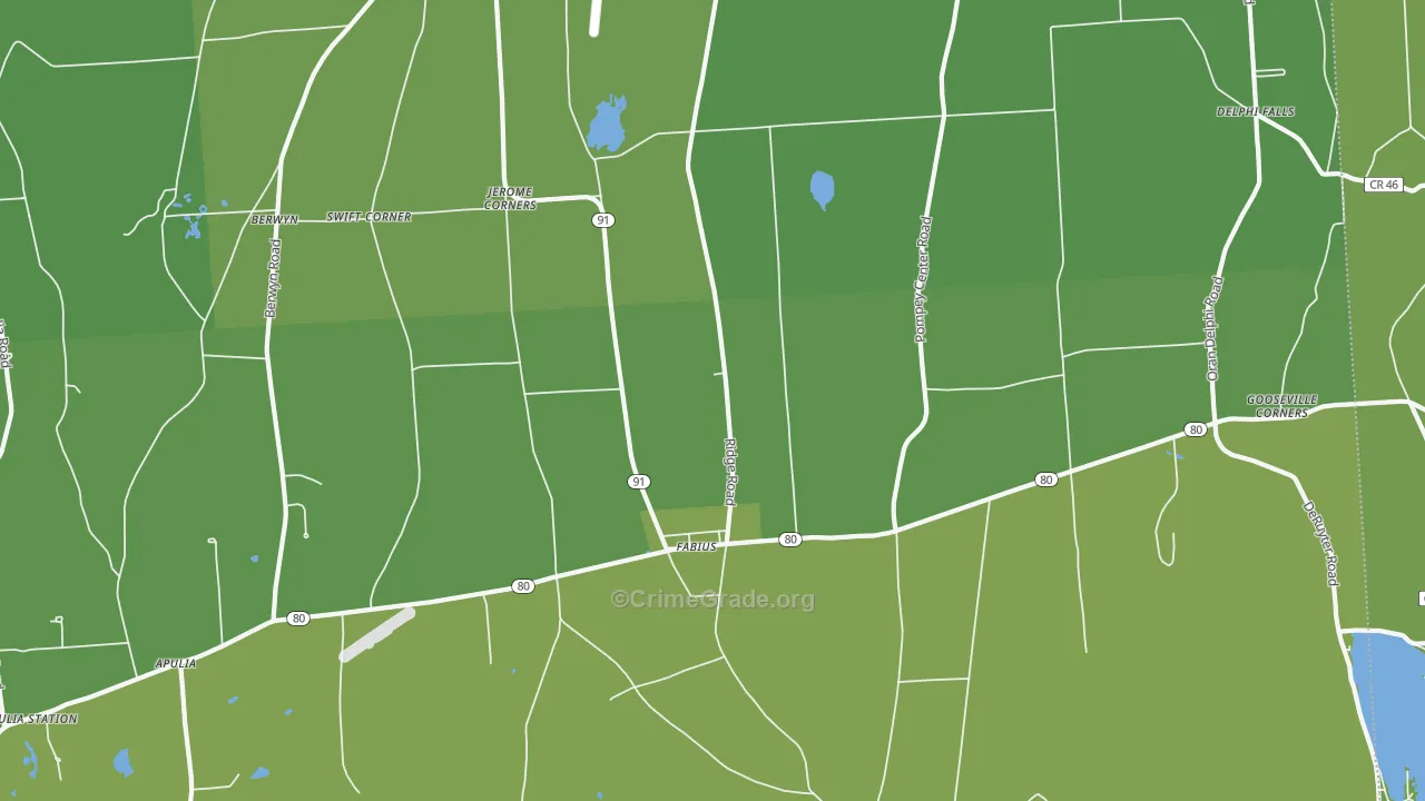 Fabius, NY Map of Drug-Related Crime Rates