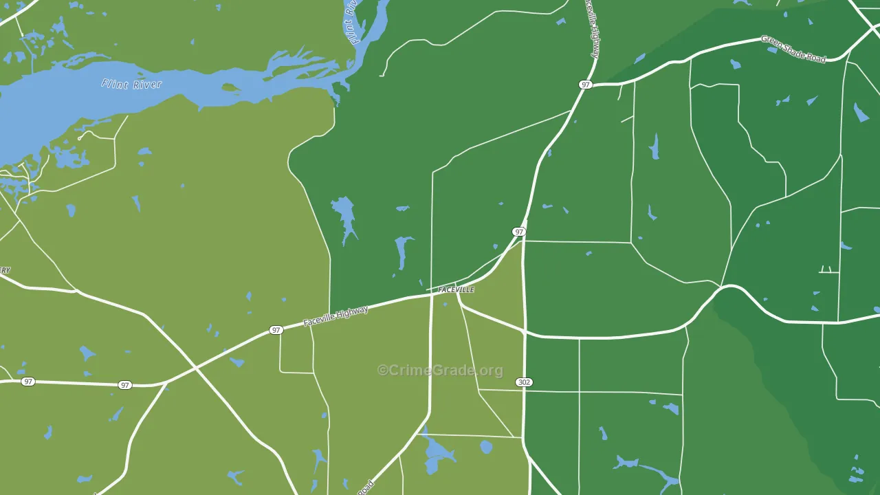 Faceville, GA Map of Drug-Related Crime Rates