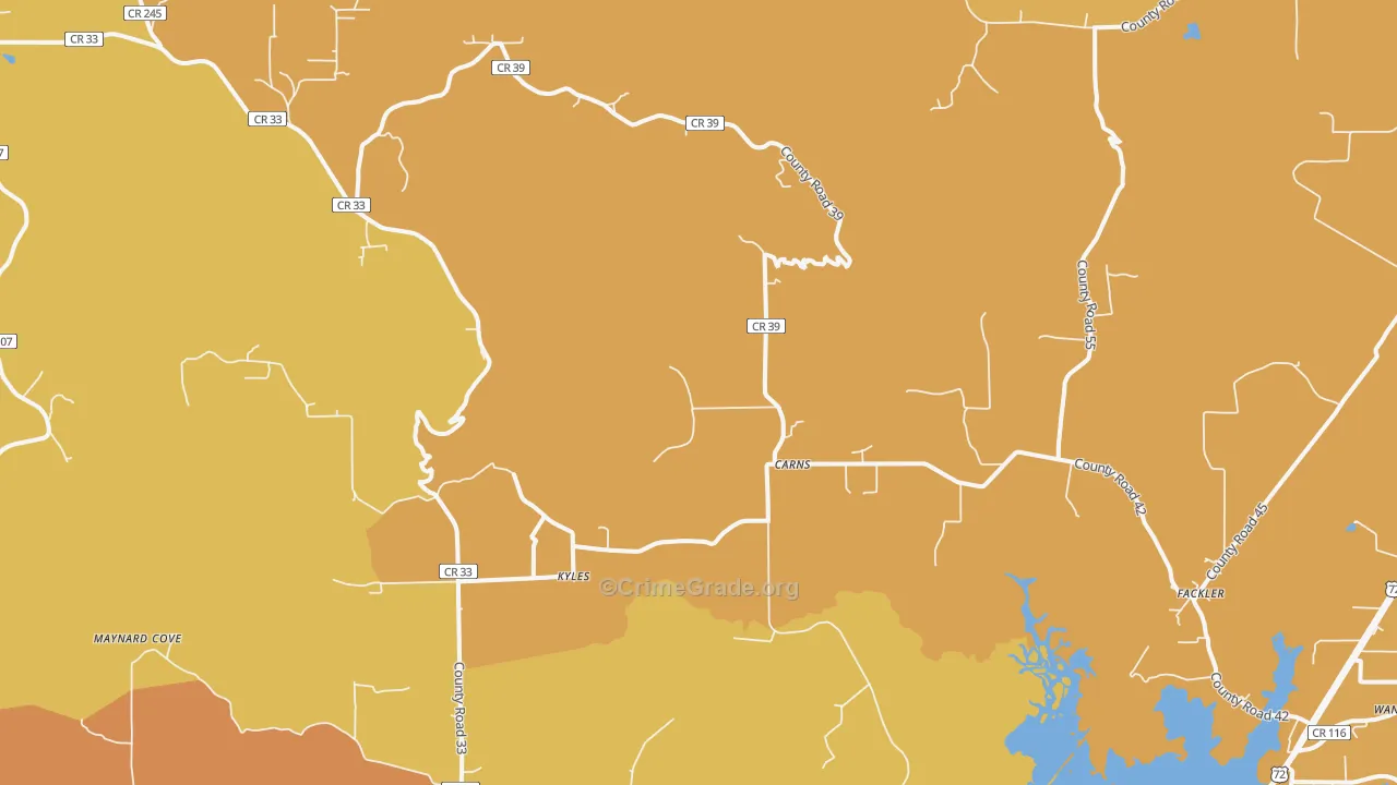 Fackler, AL Map of Drug-Related Crime Rates
