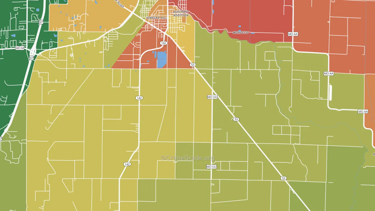 Fagus, MO Map of Drug-Related Crime Rates