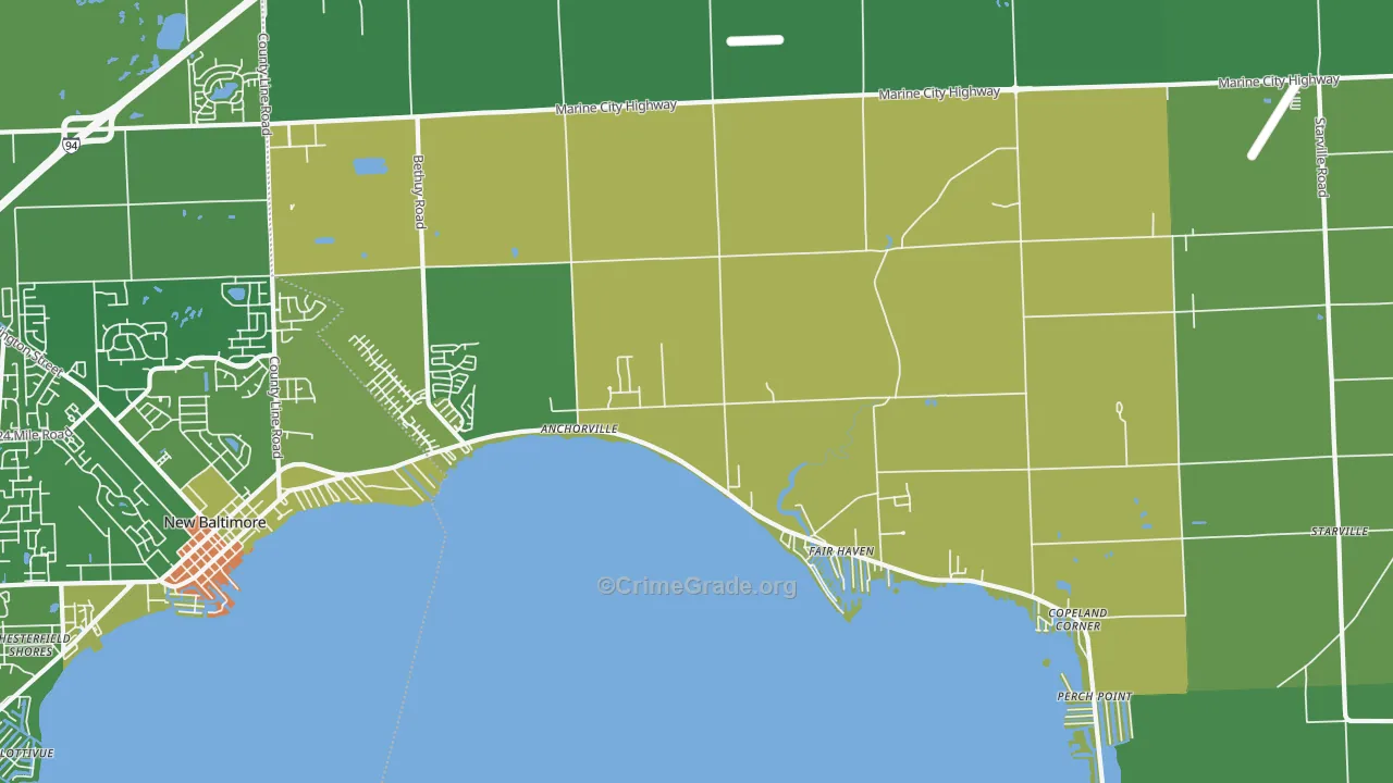 Fair Haven, MI Map of Drug-Related Crime Rates