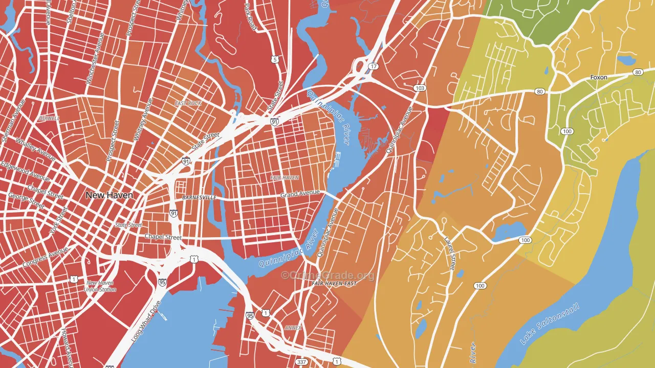 Fair Haven, New Haven, CT Map of Drug-Related Crime Rates