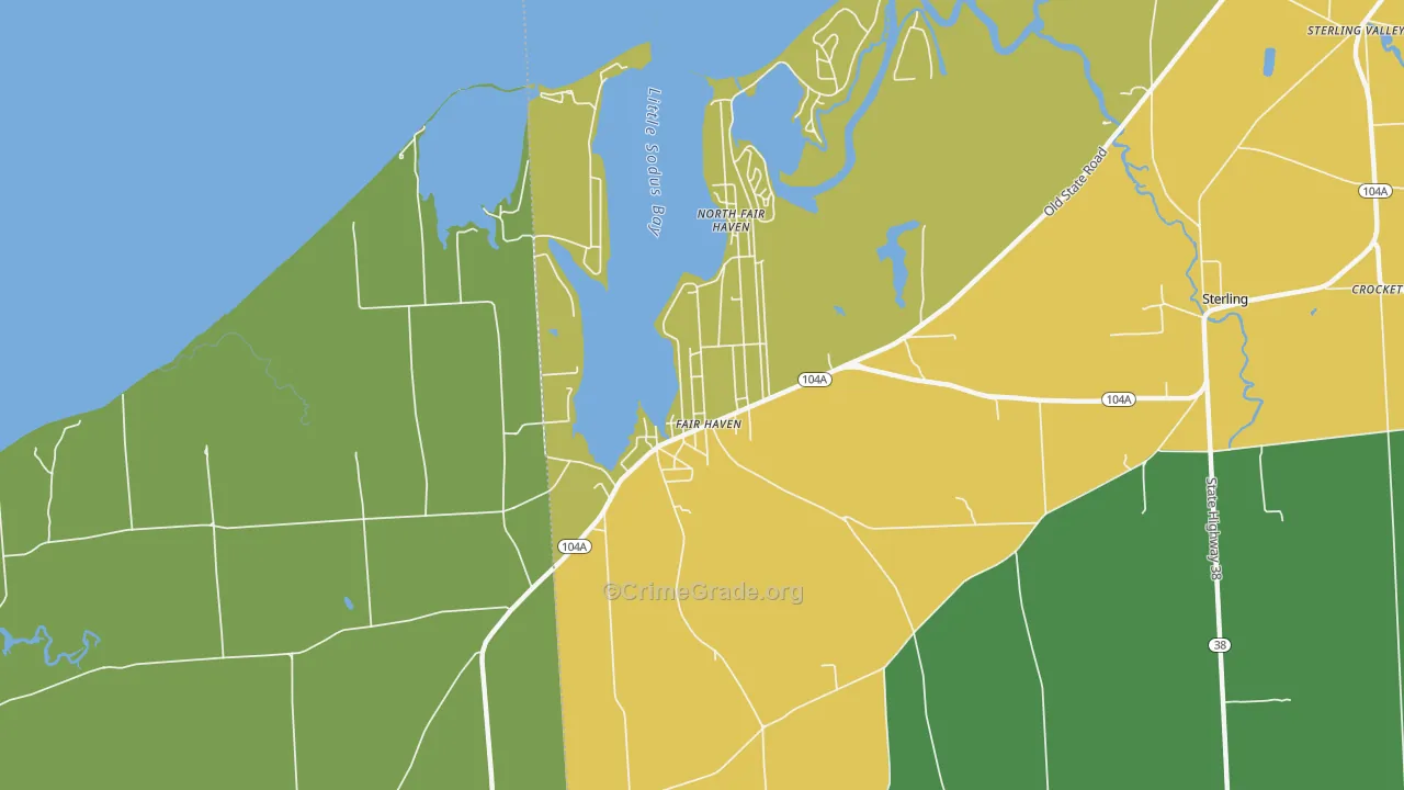 Fair Haven, NY Map of Drug-Related Crime Rates
