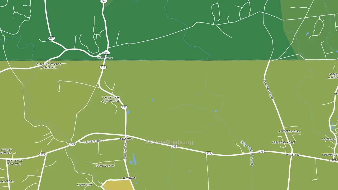 Fair Hill, MD Map of Drug-Related Crime Rates