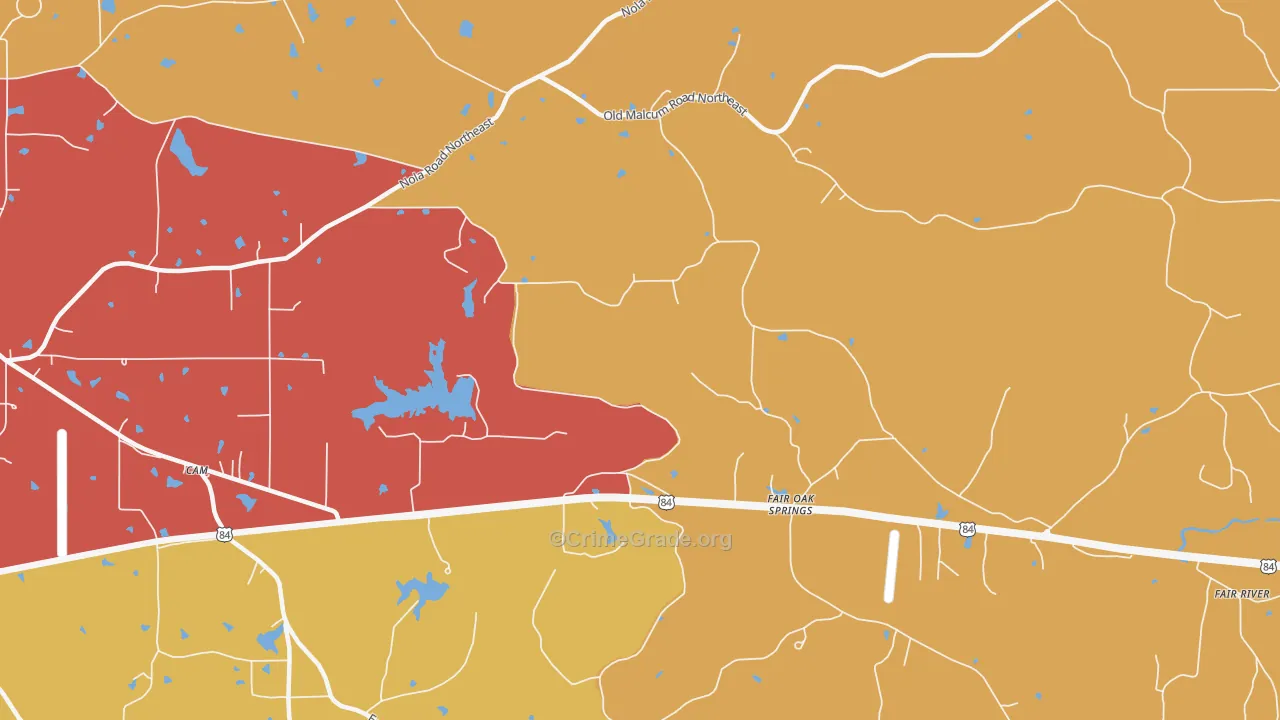 Fair Oak Springs, MS Map of Drug-Related Crime Rates