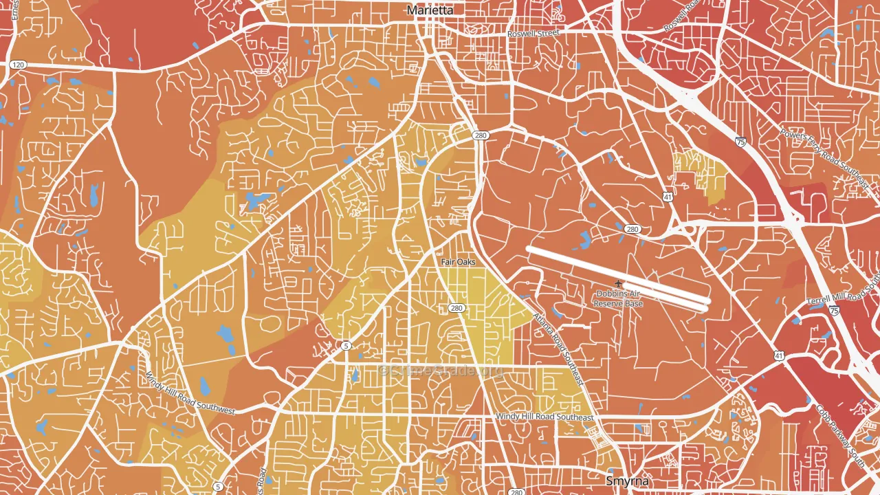Fair Oaks, GA Map of Drug-Related Crime Rates