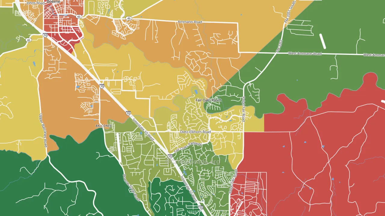 Fair Oaks Ranch, TX Map of Drug-Related Crime Rates