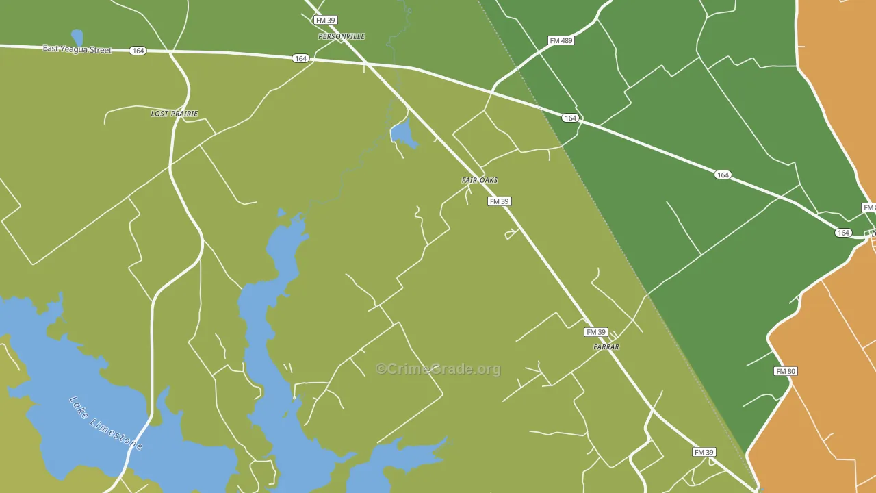 Fair Oaks, TX Map of Drug-Related Crime Rates