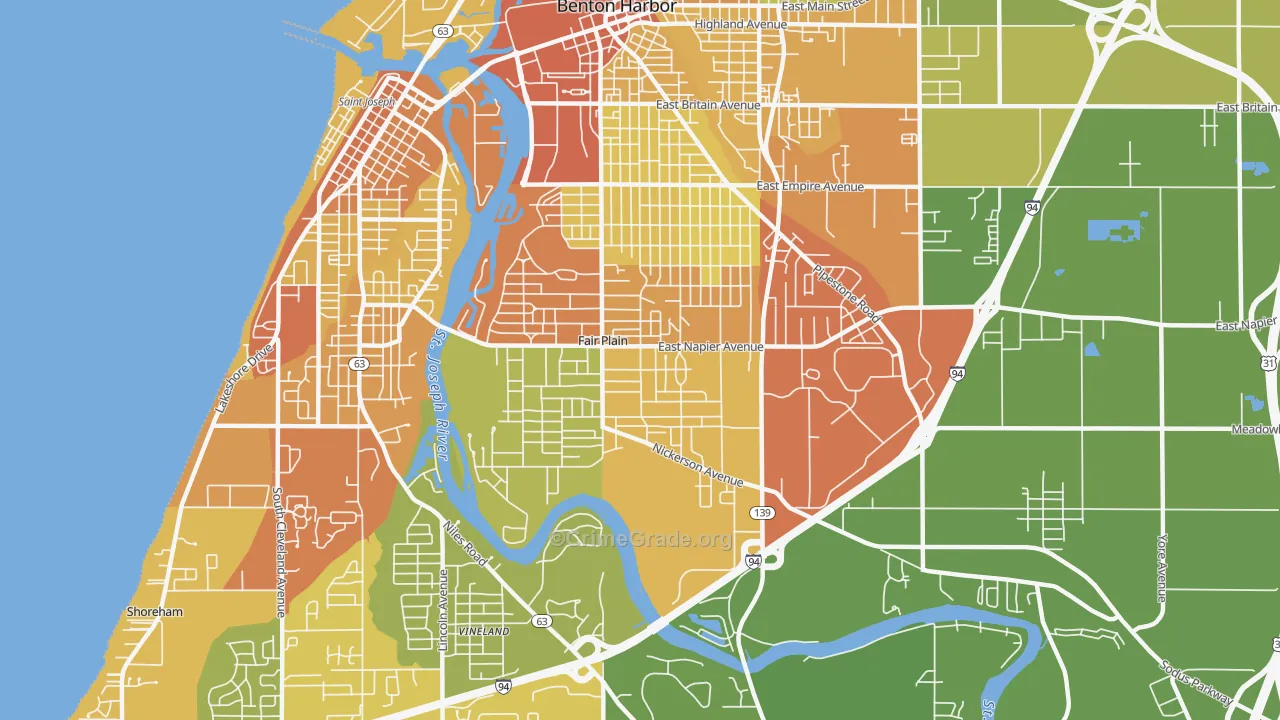 Fair Plain, MI Map of Drug-Related Crime Rates