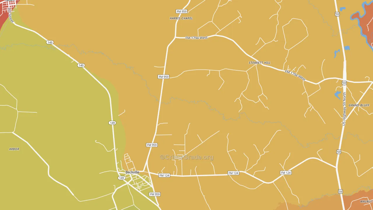 Fair Play, TX Map of Drug-Related Crime Rates