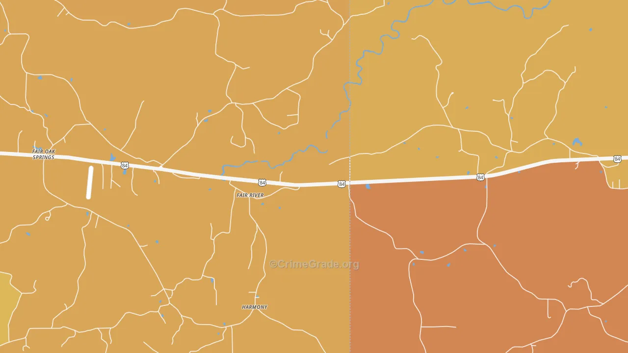 Fair River, MS Map of Drug-Related Crime Rates