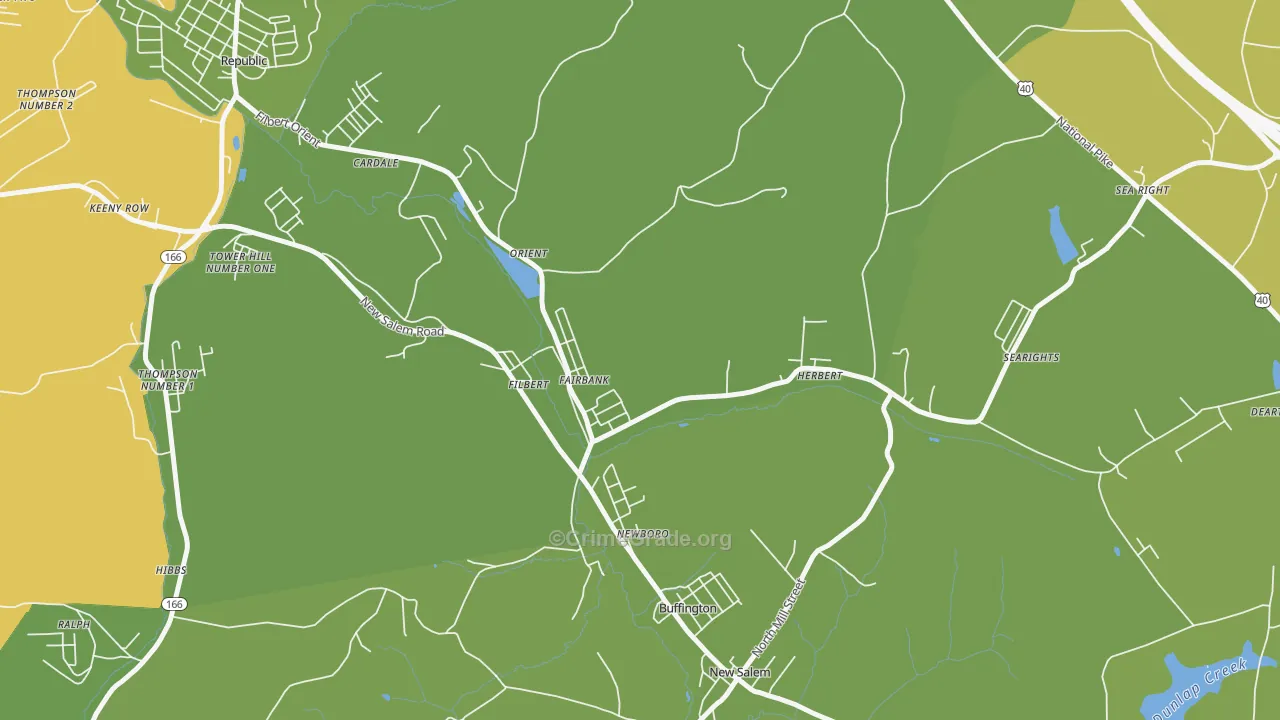 Fairbank, PA Map of Drug-Related Crime Rates