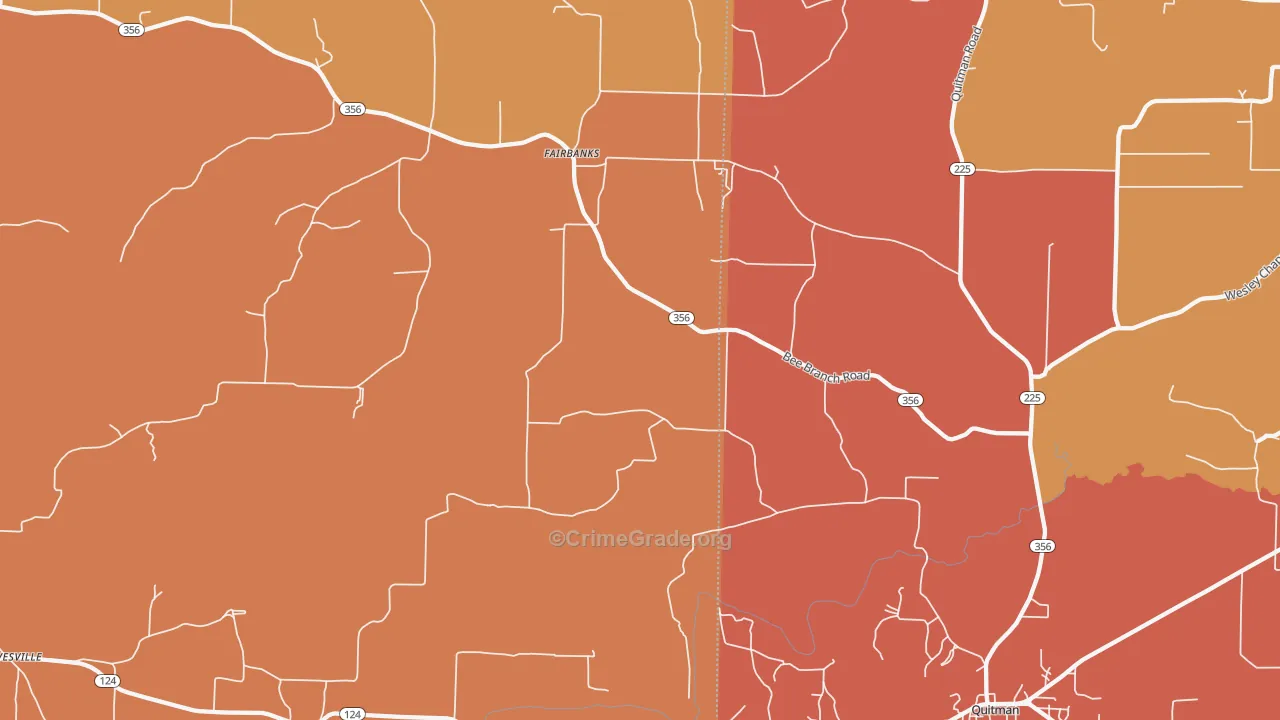 Fairbanks, AR Map of Drug-Related Crime Rates