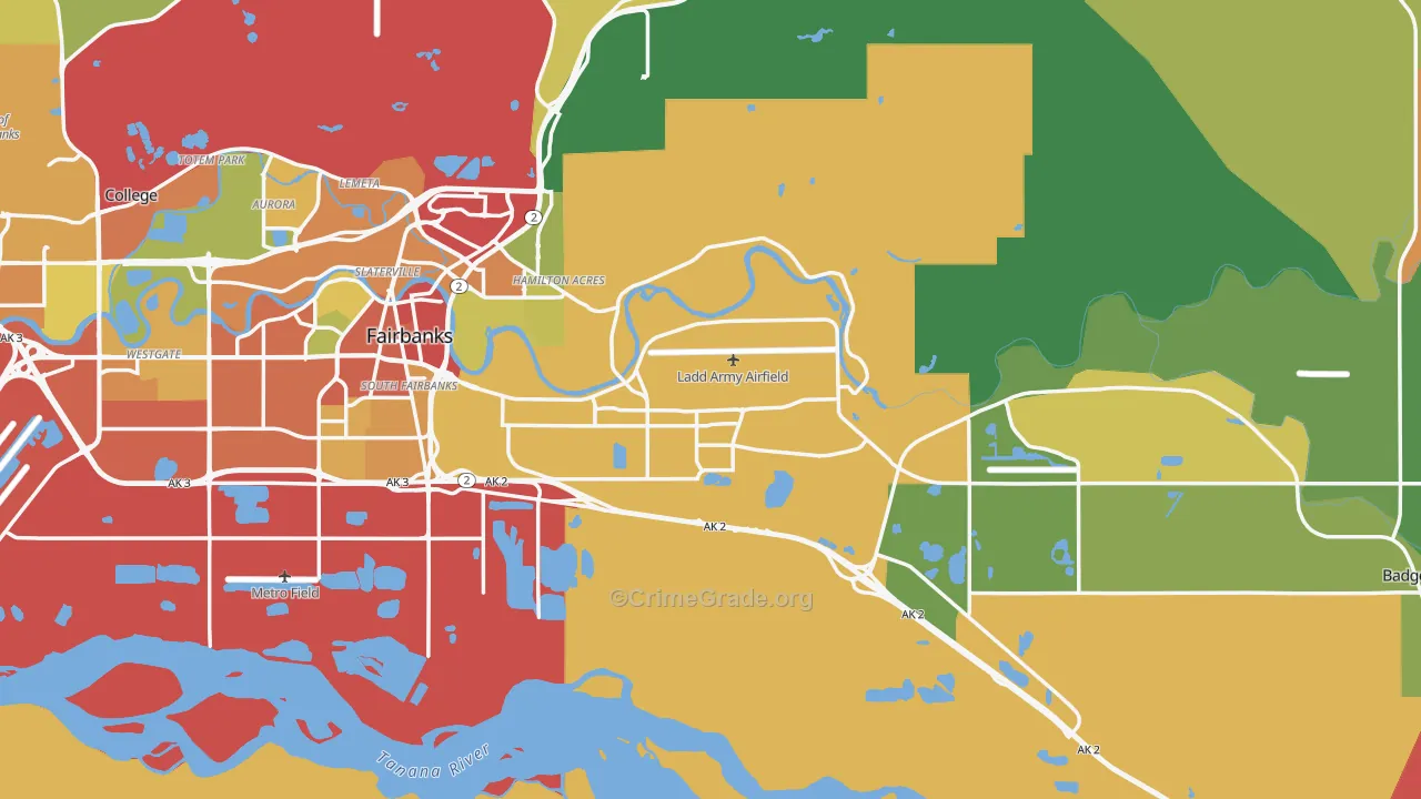 Fairbanks North Star Borough, AK Map of Drug-Related Crime Rates