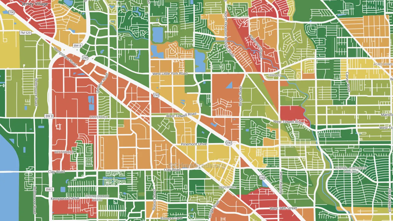 Fairbanks-Northwest Crossing, Houston, TX Map of Drug-Related Crime Rates