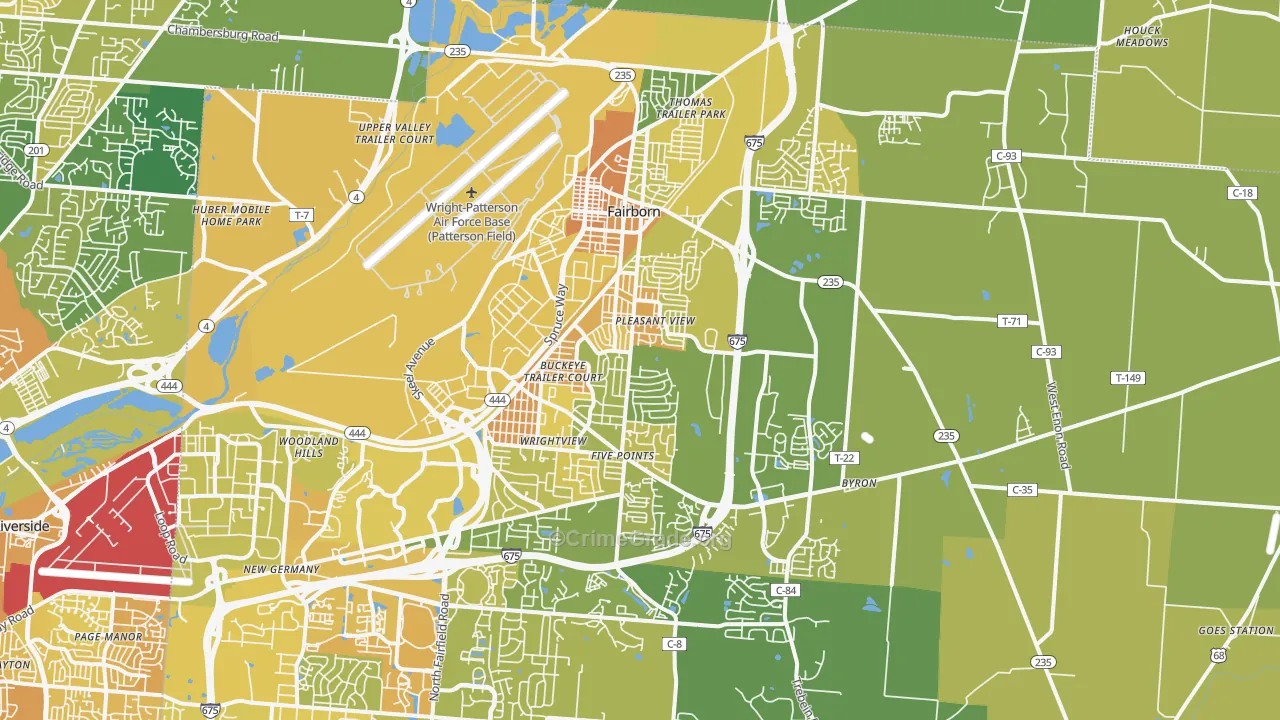 Fairborn, OH Map of Drug-Related Crime Rates
