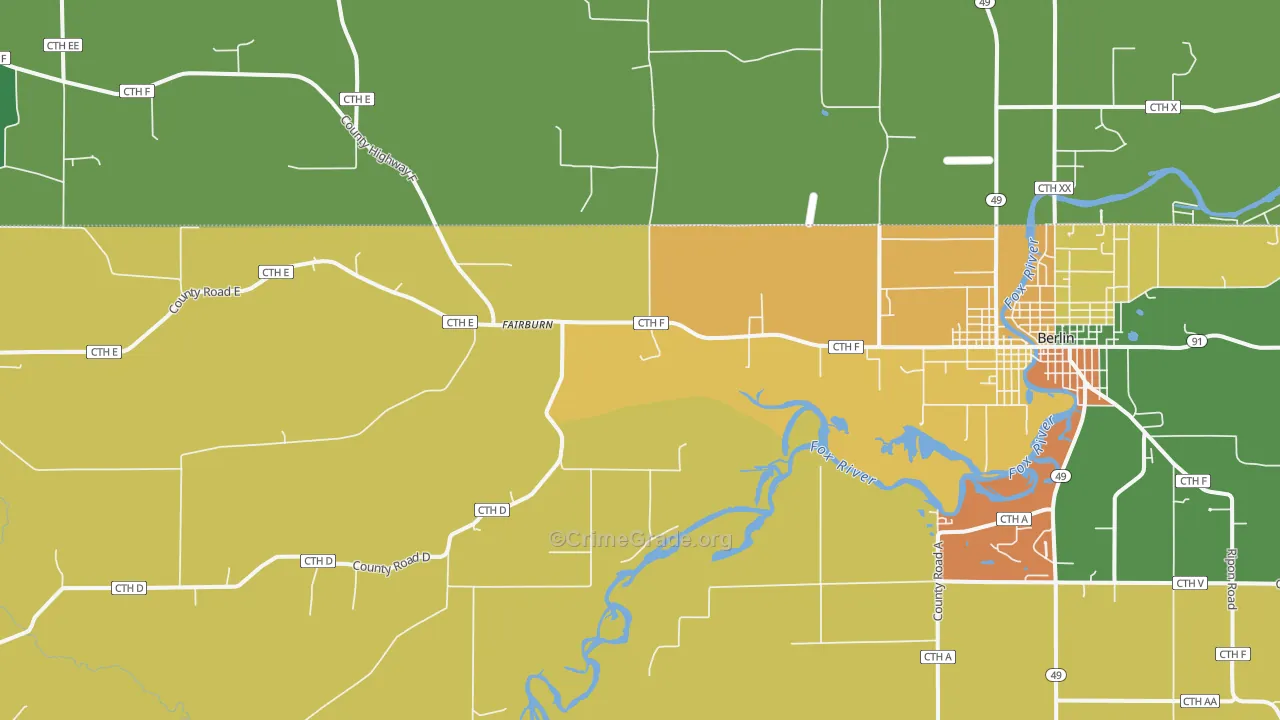 Fairburn, WI Map of Drug-Related Crime Rates
