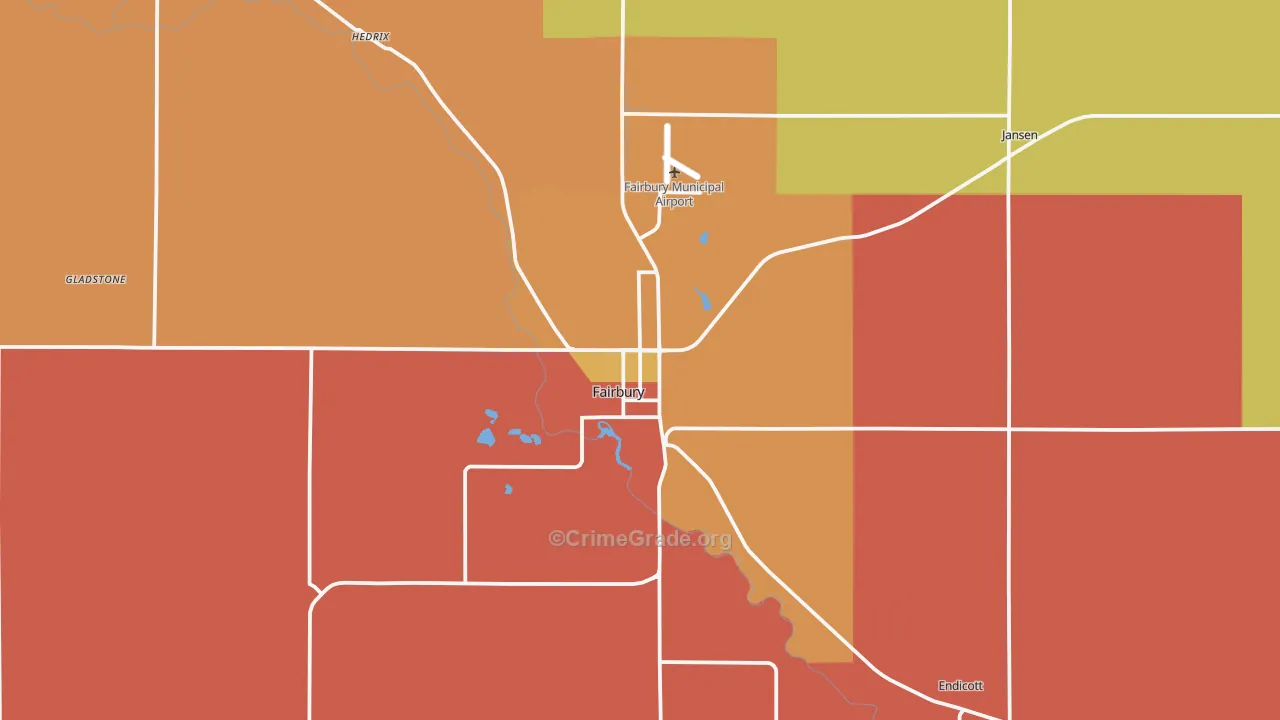 Fairbury, NE Map of Drug-Related Crime Rates